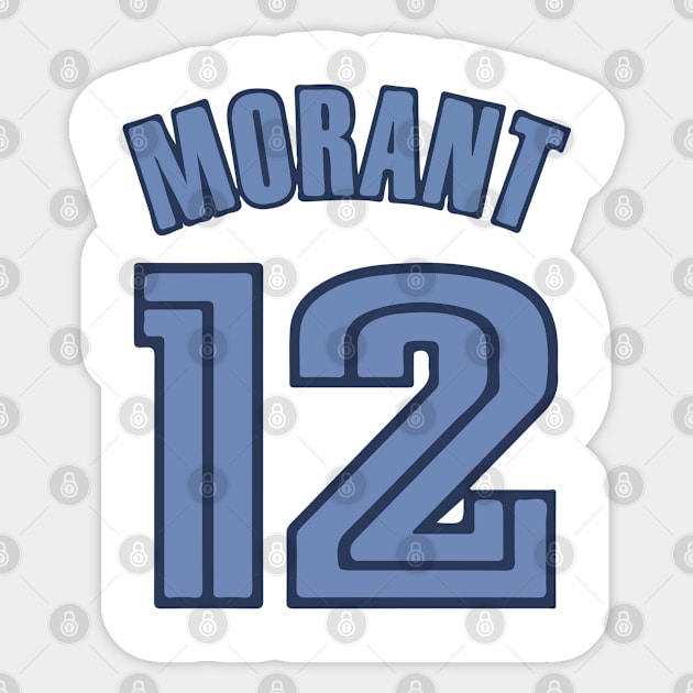 morant 12 back Sticker by CoconutSportsCo